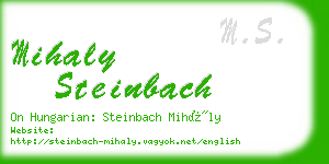 mihaly steinbach business card